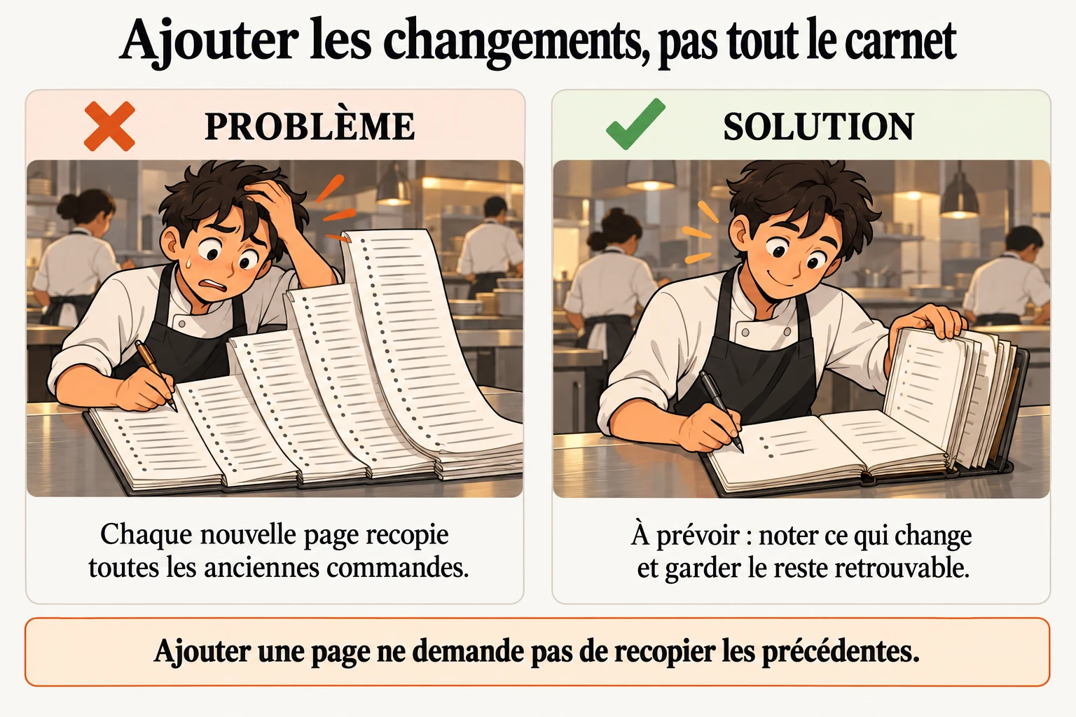 Une nouvelle page ne devrait pas recopier tout le service