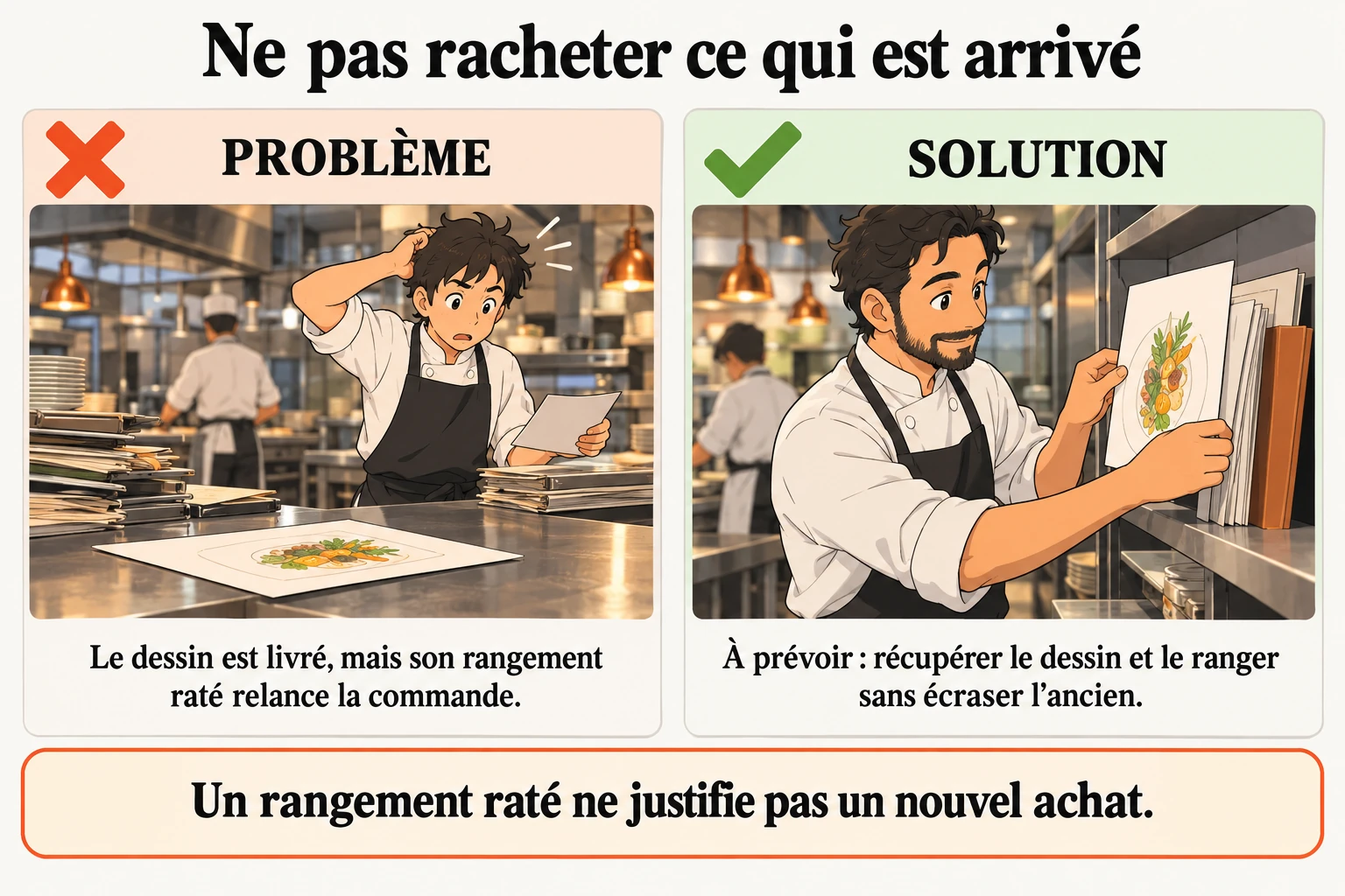 Le carnet distingue le geste essayé de la recette seulement lue