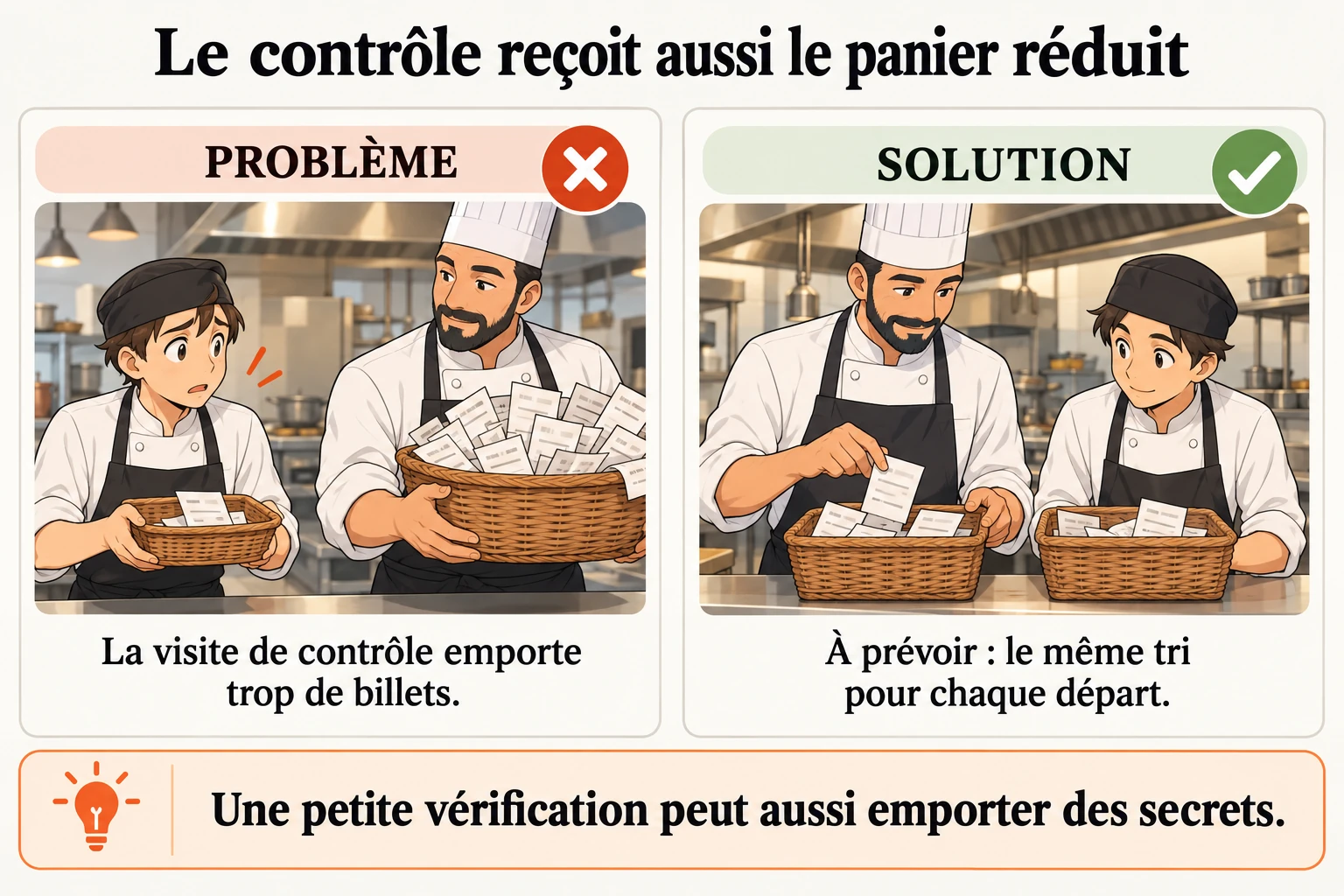 La visite de contrôle reçoit le même petit panier que le travail