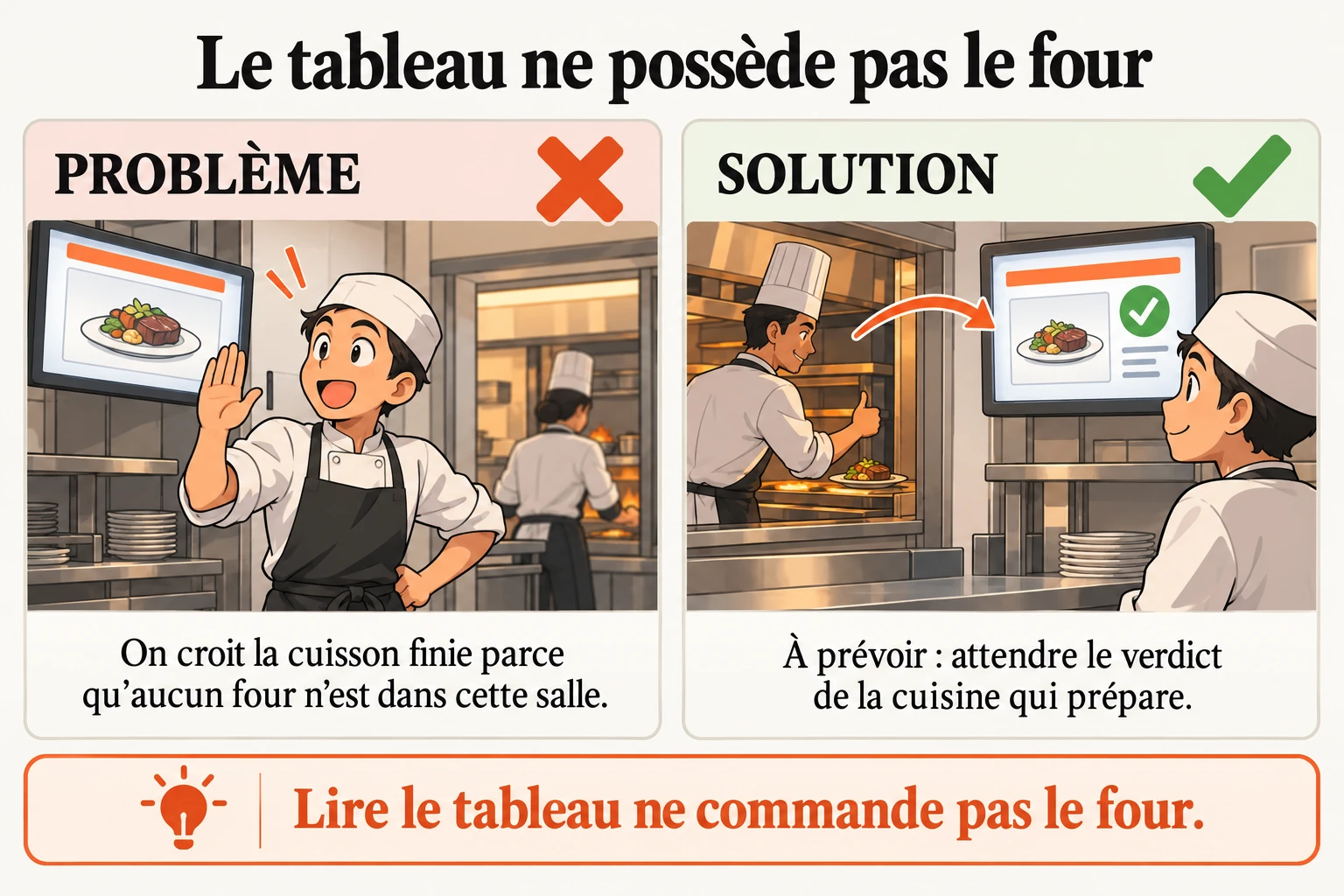 Afficher la cuisson d'ailleurs ne donne pas la main sur son four