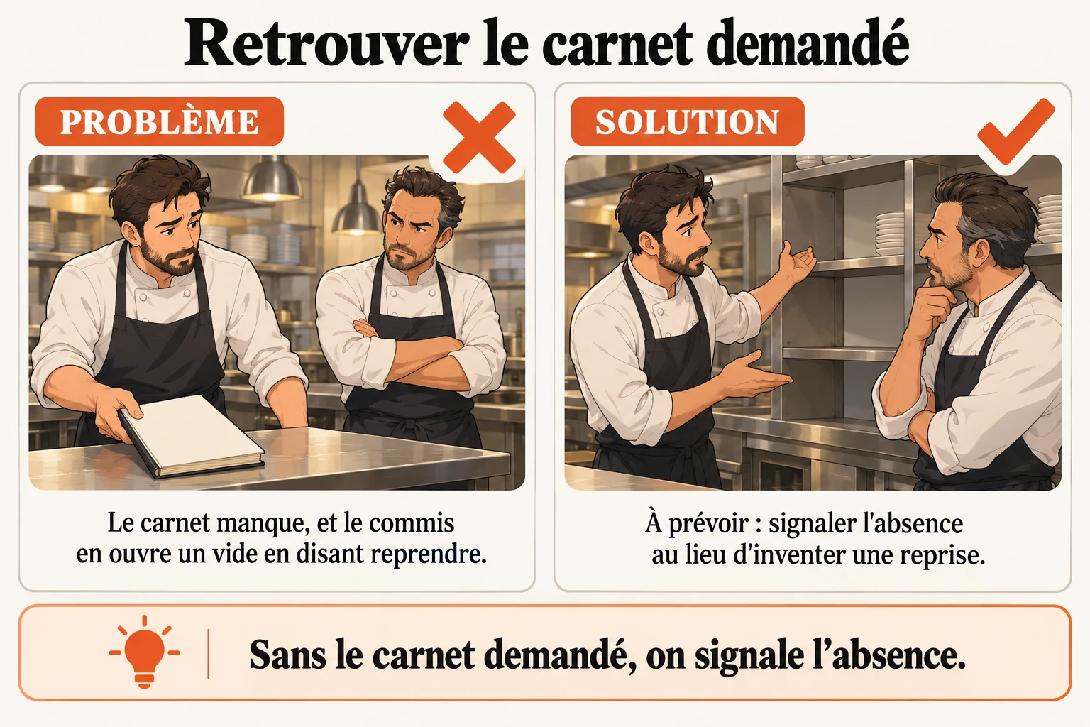 Le carnet demandé manque ; un carnet vide ne le remplace pas