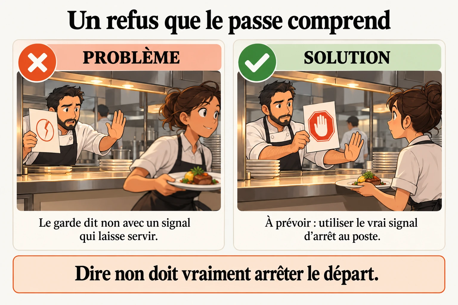 Le garde refuse, mais le passe entend une panne