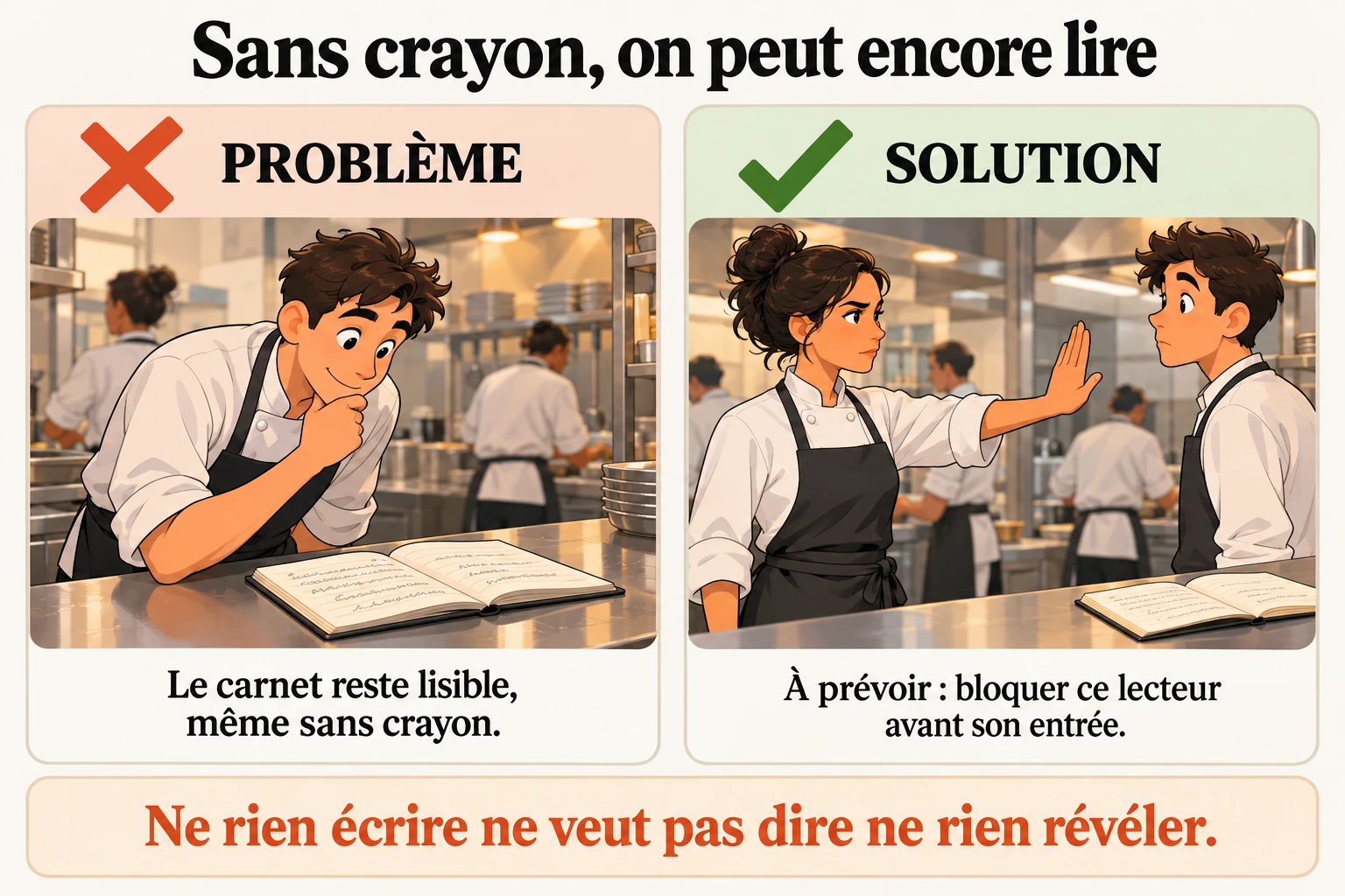 Interdire le crayon ne cache pas le carnet