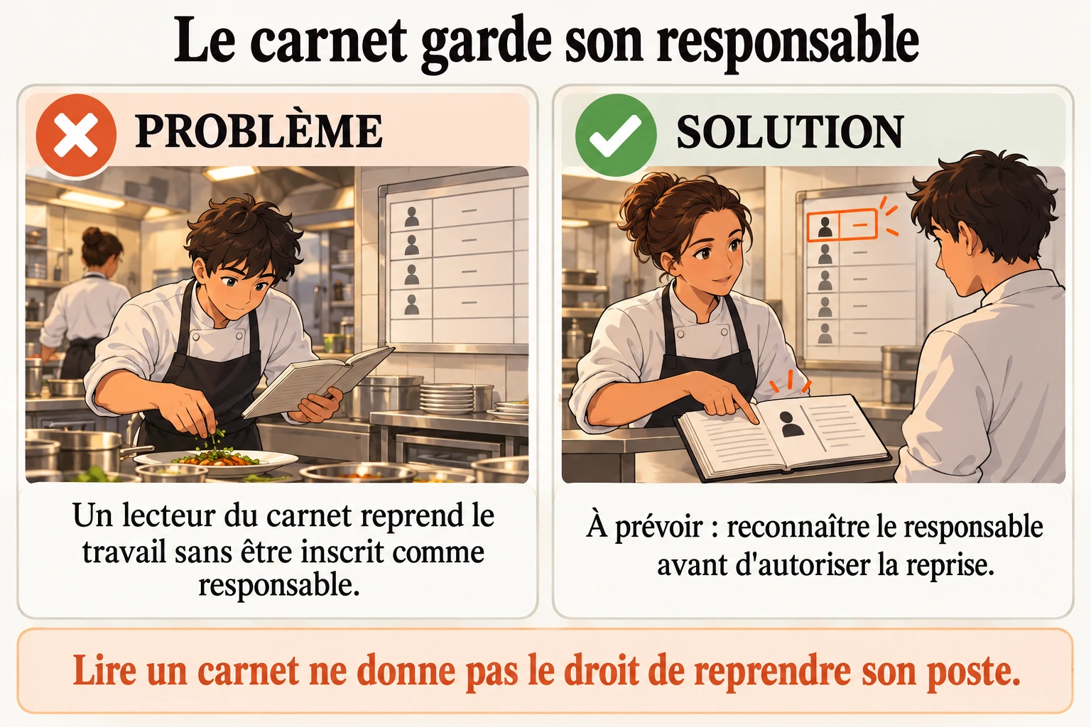 Lire le carnet ne donne pas le poste du commis
