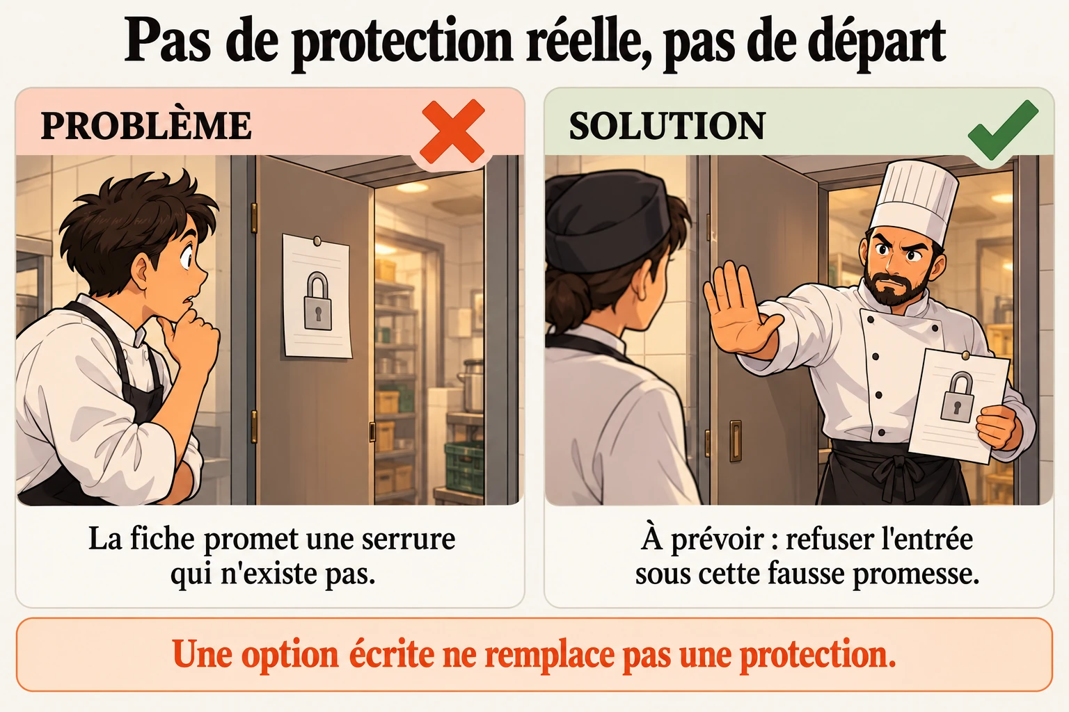 Une consigne de serrure n'est pas une serrure posée